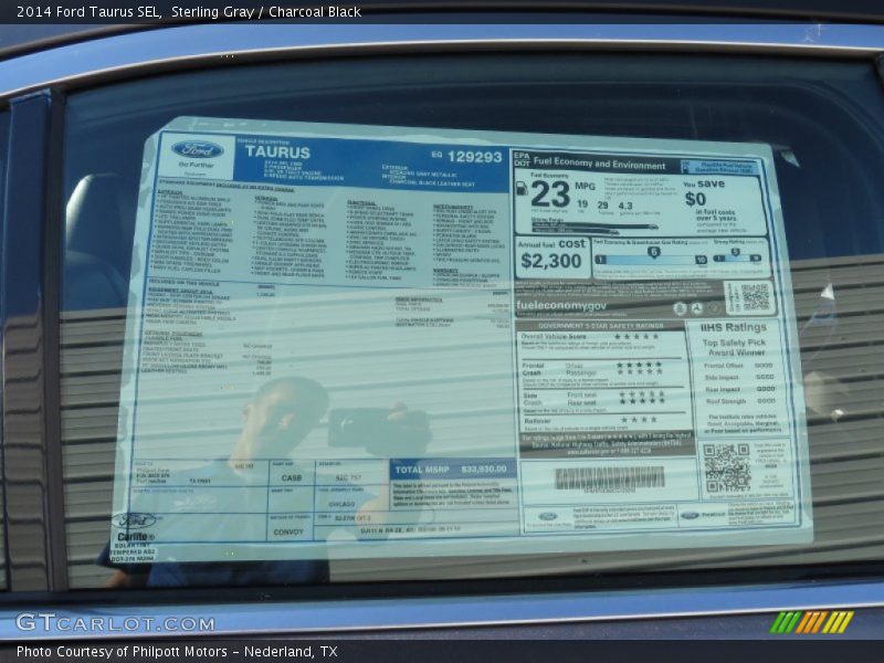 Sterling Gray / Charcoal Black 2014 Ford Taurus SEL