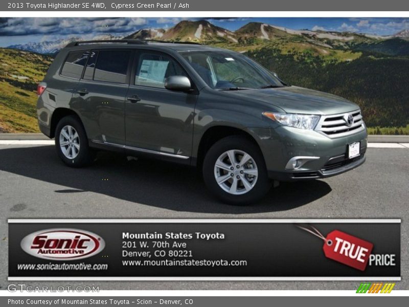 Cypress Green Pearl / Ash 2013 Toyota Highlander SE 4WD
