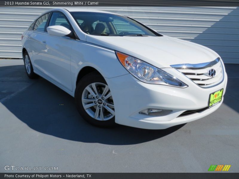 Shimmering White / Camel 2013 Hyundai Sonata GLS