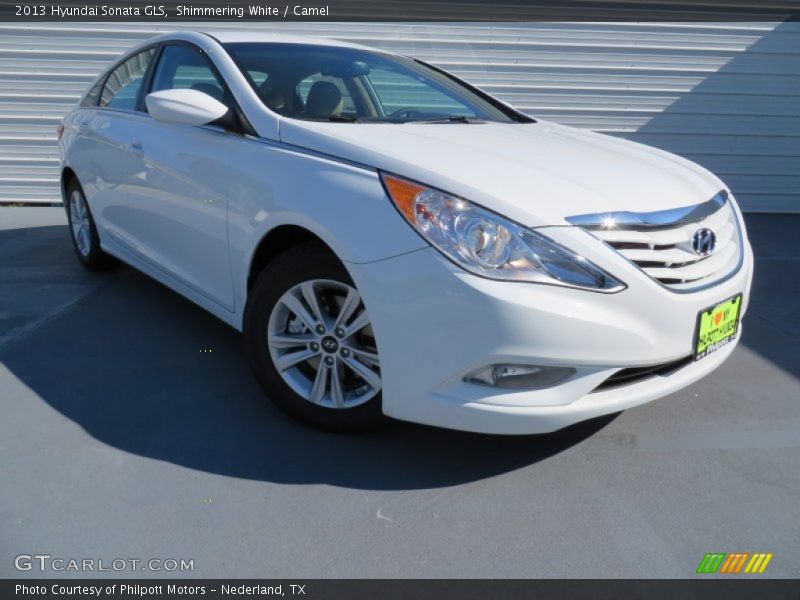 Shimmering White / Camel 2013 Hyundai Sonata GLS