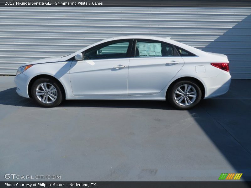 Shimmering White / Camel 2013 Hyundai Sonata GLS