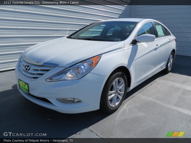 Shimmering White / Camel 2013 Hyundai Sonata GLS