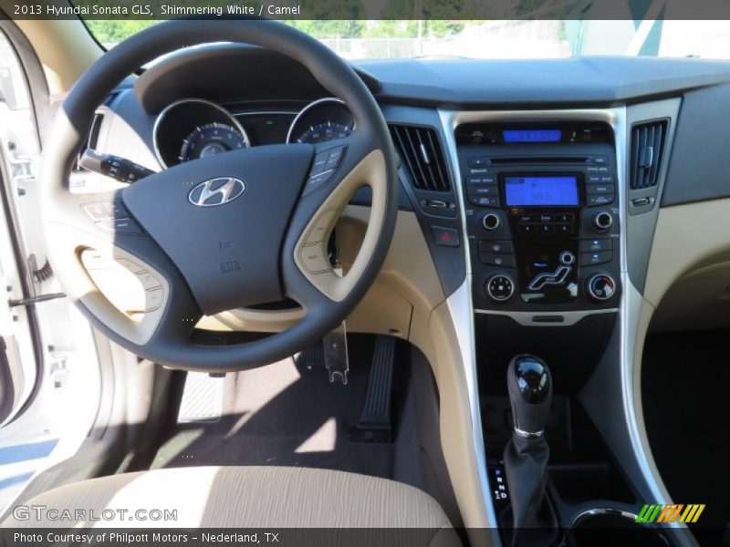 Shimmering White / Camel 2013 Hyundai Sonata GLS