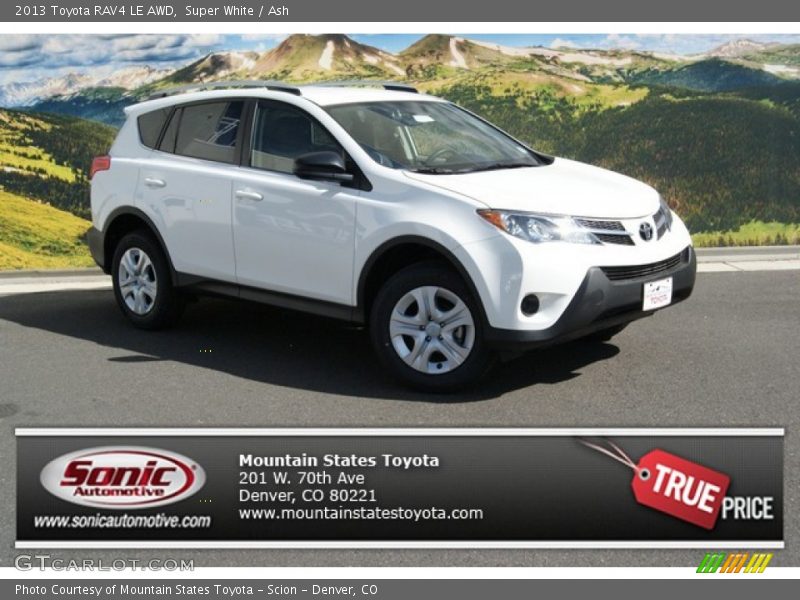 Super White / Ash 2013 Toyota RAV4 LE AWD