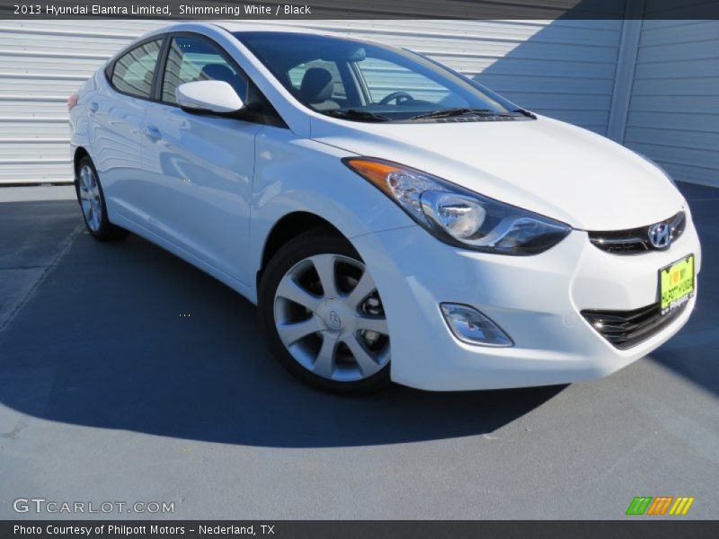 Shimmering White / Black 2013 Hyundai Elantra Limited