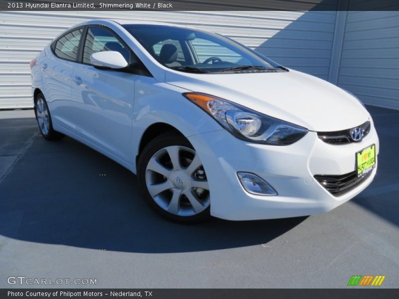 Shimmering White / Black 2013 Hyundai Elantra Limited