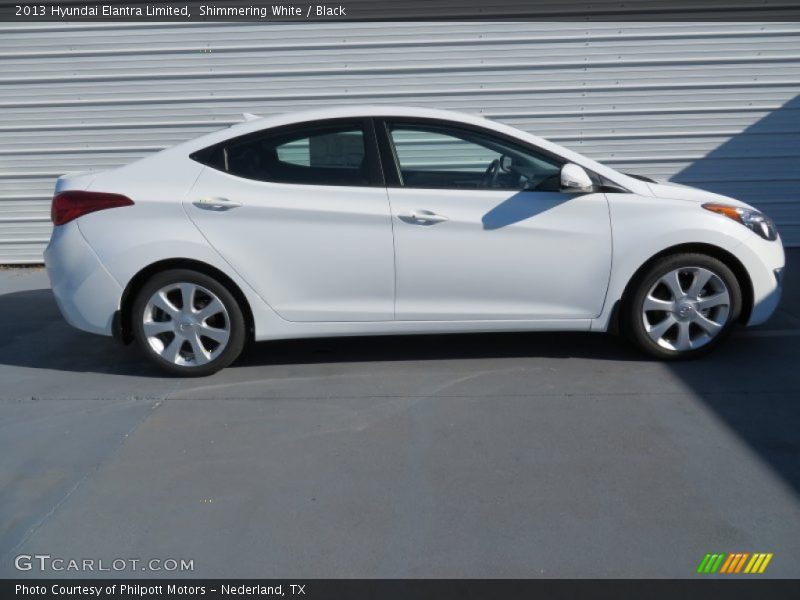 Shimmering White / Black 2013 Hyundai Elantra Limited