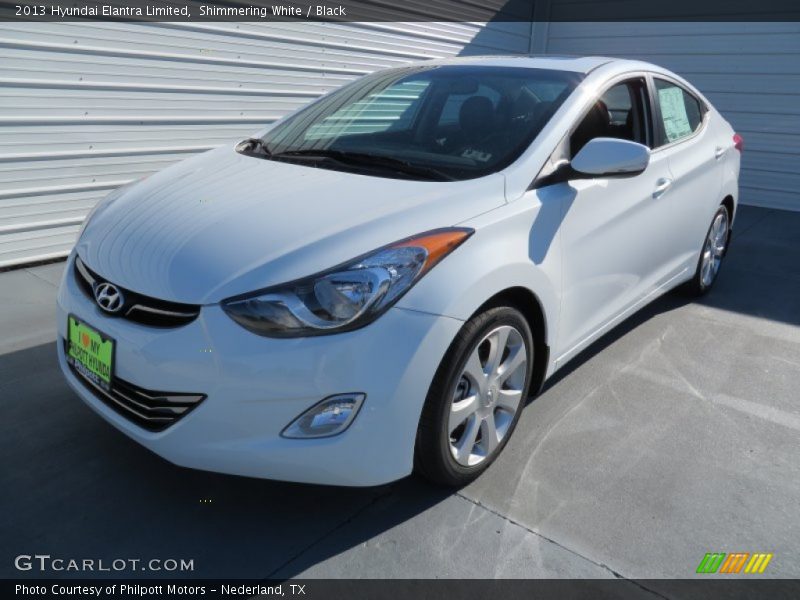 Shimmering White / Black 2013 Hyundai Elantra Limited