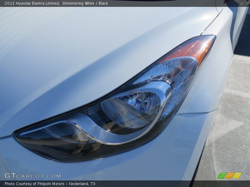 Shimmering White / Black 2013 Hyundai Elantra Limited