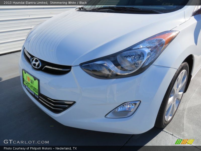Shimmering White / Black 2013 Hyundai Elantra Limited