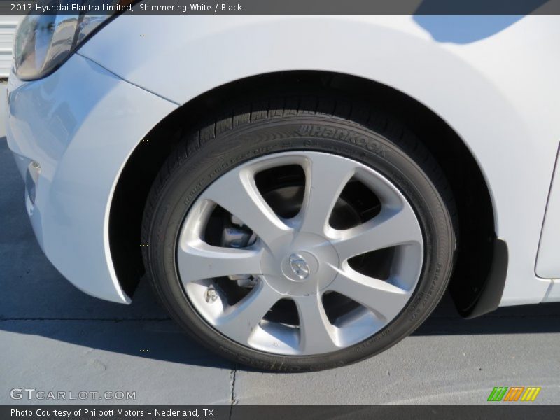Shimmering White / Black 2013 Hyundai Elantra Limited