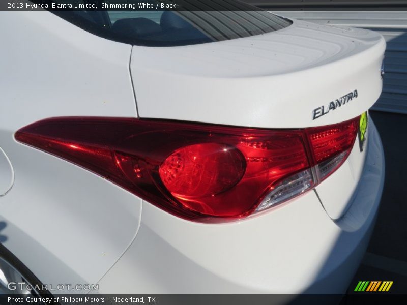Shimmering White / Black 2013 Hyundai Elantra Limited