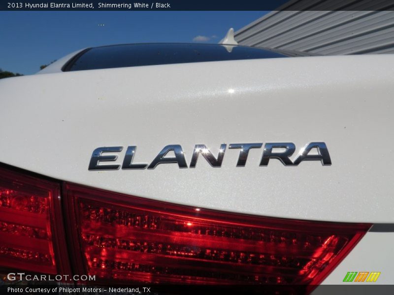 Shimmering White / Black 2013 Hyundai Elantra Limited