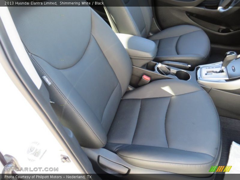 Shimmering White / Black 2013 Hyundai Elantra Limited