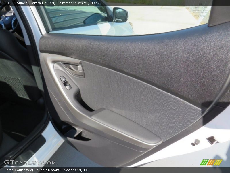 Shimmering White / Black 2013 Hyundai Elantra Limited