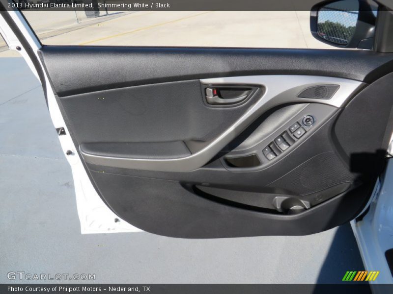 Shimmering White / Black 2013 Hyundai Elantra Limited