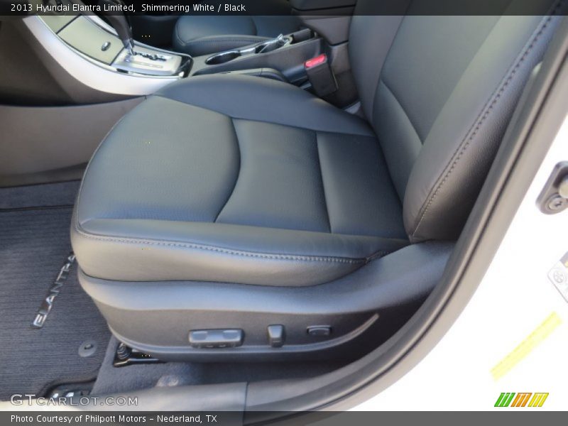 Shimmering White / Black 2013 Hyundai Elantra Limited