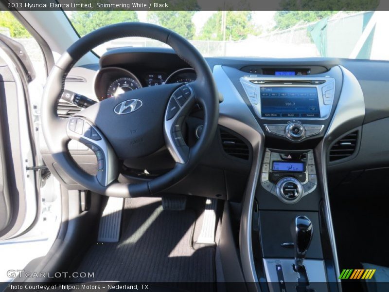 Shimmering White / Black 2013 Hyundai Elantra Limited
