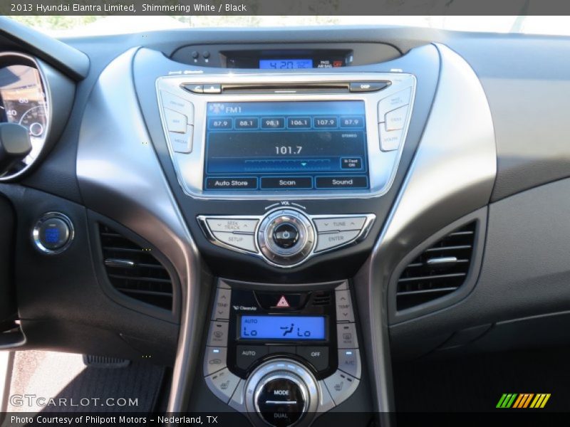 Shimmering White / Black 2013 Hyundai Elantra Limited