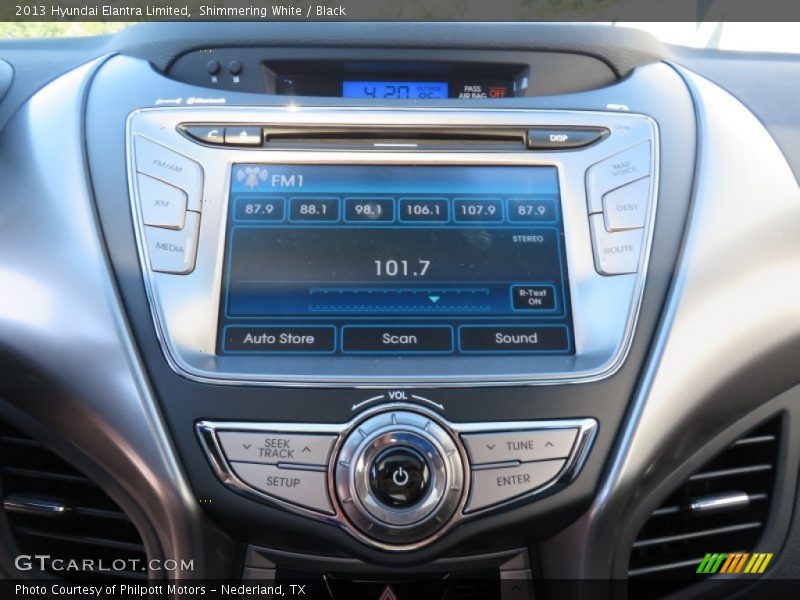 Shimmering White / Black 2013 Hyundai Elantra Limited