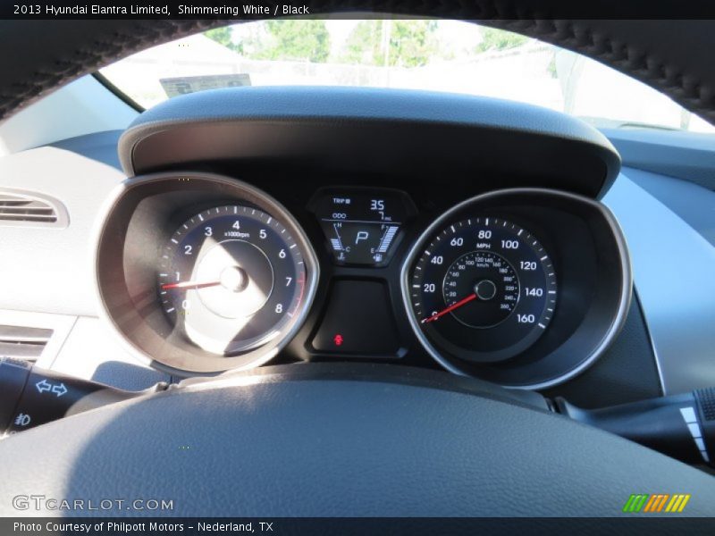 Shimmering White / Black 2013 Hyundai Elantra Limited