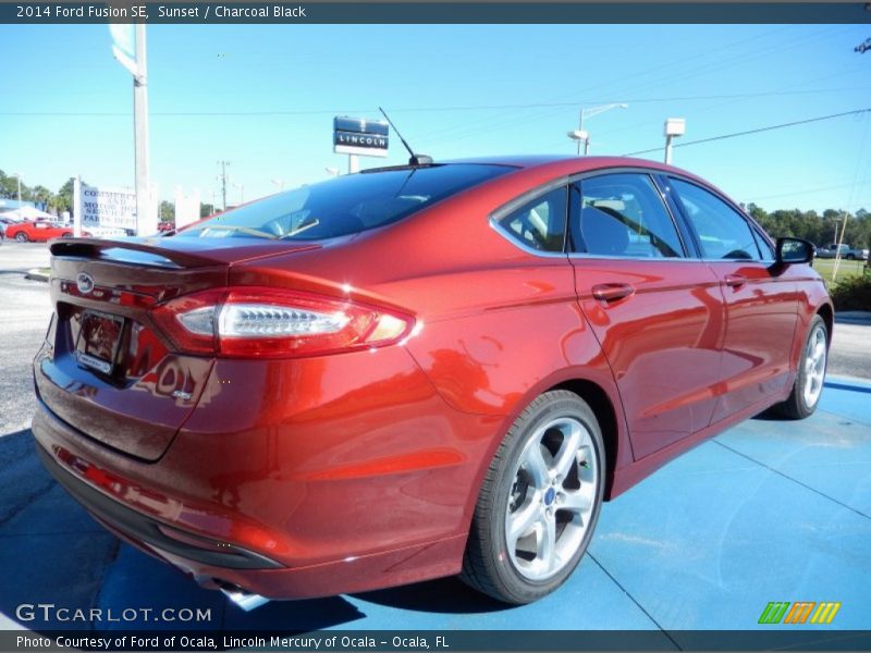 Sunset / Charcoal Black 2014 Ford Fusion SE