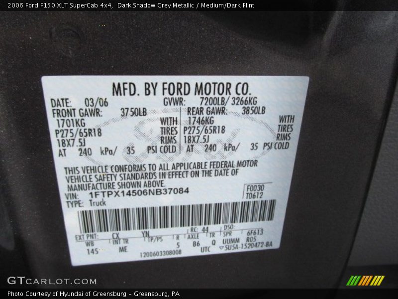 Dark Shadow Grey Metallic / Medium/Dark Flint 2006 Ford F150 XLT SuperCab 4x4