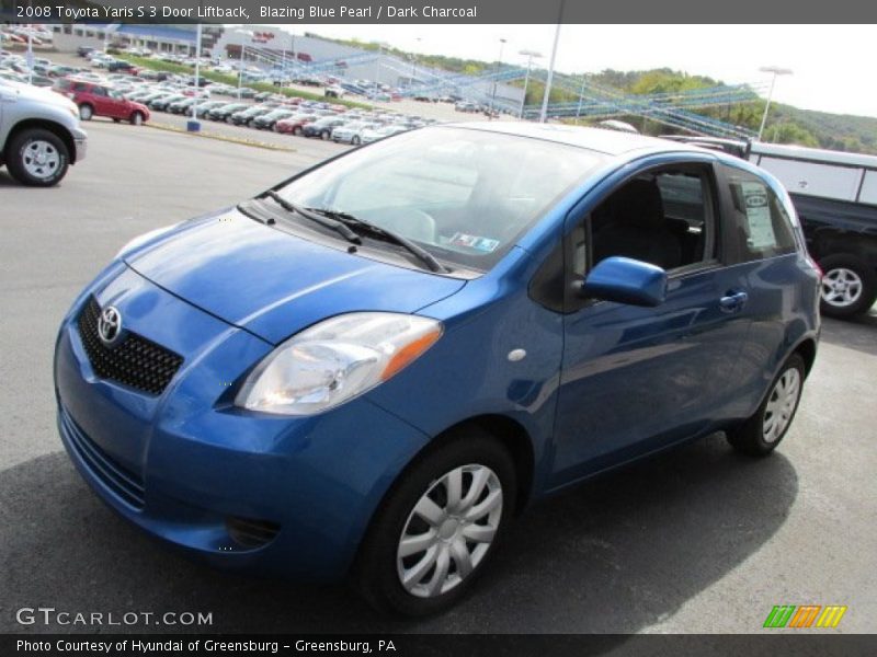 Blazing Blue Pearl / Dark Charcoal 2008 Toyota Yaris S 3 Door Liftback