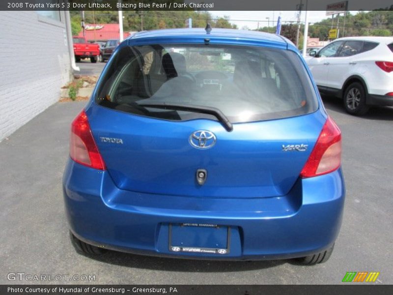 Blazing Blue Pearl / Dark Charcoal 2008 Toyota Yaris S 3 Door Liftback