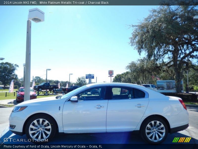 White Platinum Metallic Tri-coat / Charcoal Black 2014 Lincoln MKS FWD