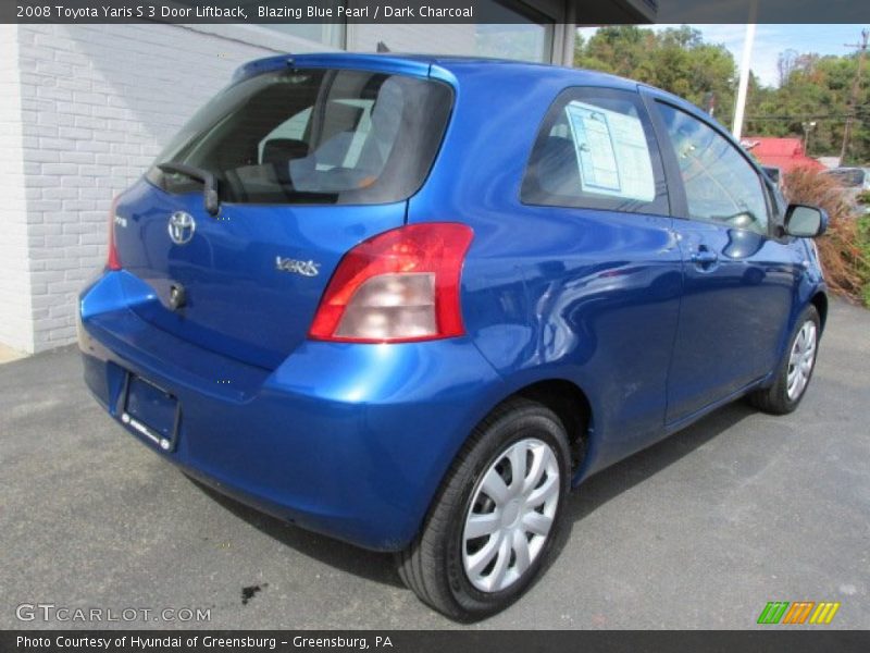 Blazing Blue Pearl / Dark Charcoal 2008 Toyota Yaris S 3 Door Liftback