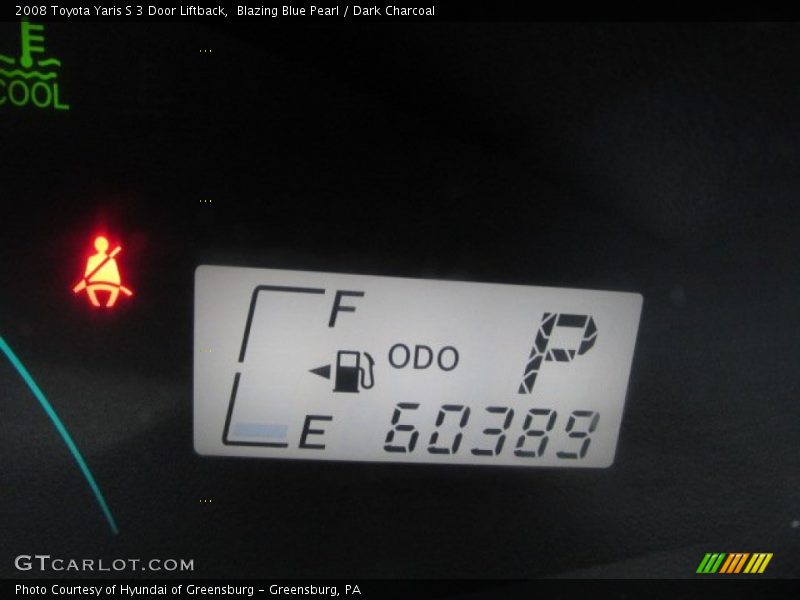 Blazing Blue Pearl / Dark Charcoal 2008 Toyota Yaris S 3 Door Liftback