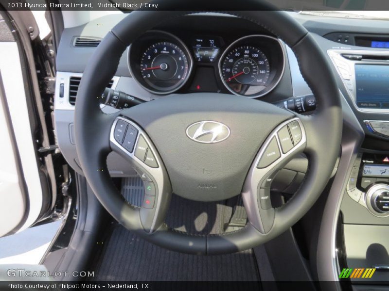 Midnight Black / Gray 2013 Hyundai Elantra Limited