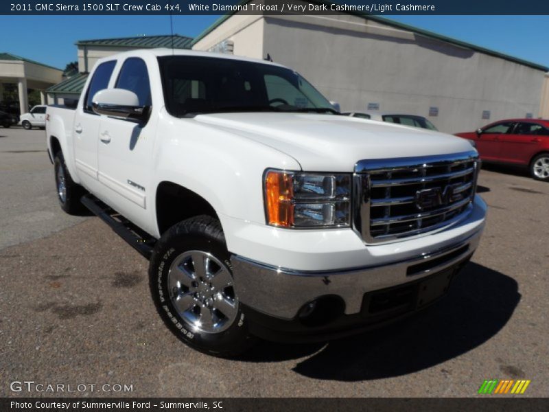 White Diamond Tricoat / Very Dark Cashmere/Light Cashmere 2011 GMC Sierra 1500 SLT Crew Cab 4x4
