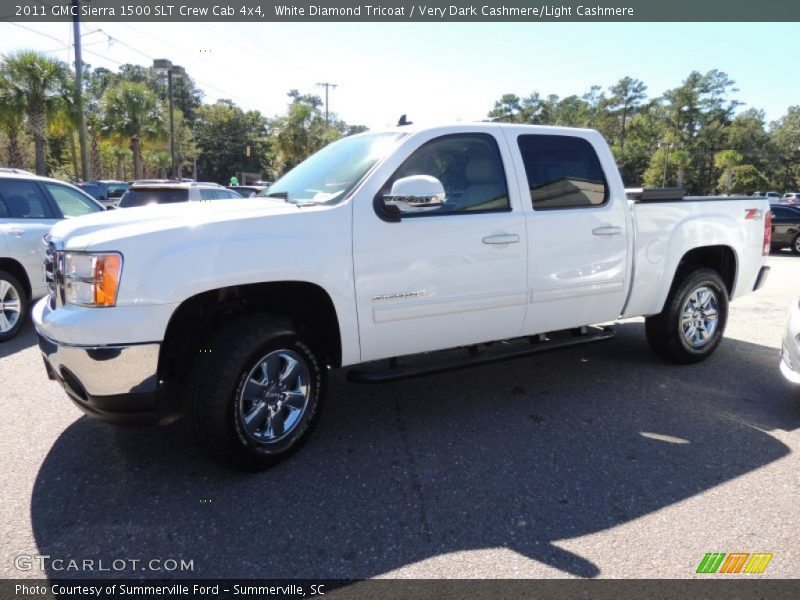 White Diamond Tricoat / Very Dark Cashmere/Light Cashmere 2011 GMC Sierra 1500 SLT Crew Cab 4x4