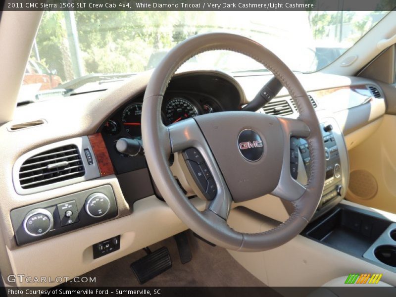 White Diamond Tricoat / Very Dark Cashmere/Light Cashmere 2011 GMC Sierra 1500 SLT Crew Cab 4x4
