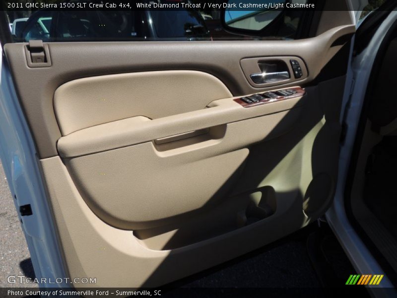 White Diamond Tricoat / Very Dark Cashmere/Light Cashmere 2011 GMC Sierra 1500 SLT Crew Cab 4x4