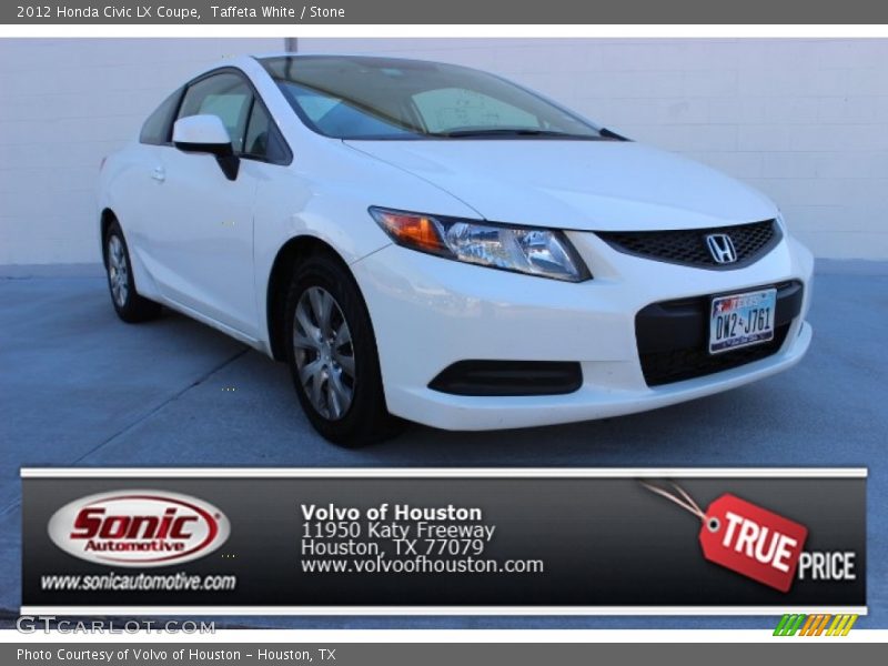 Taffeta White / Stone 2012 Honda Civic LX Coupe