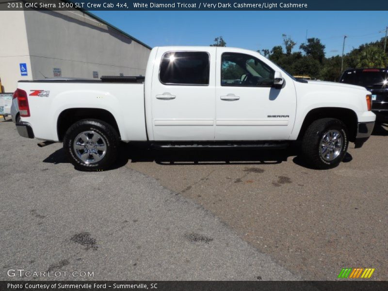 White Diamond Tricoat / Very Dark Cashmere/Light Cashmere 2011 GMC Sierra 1500 SLT Crew Cab 4x4