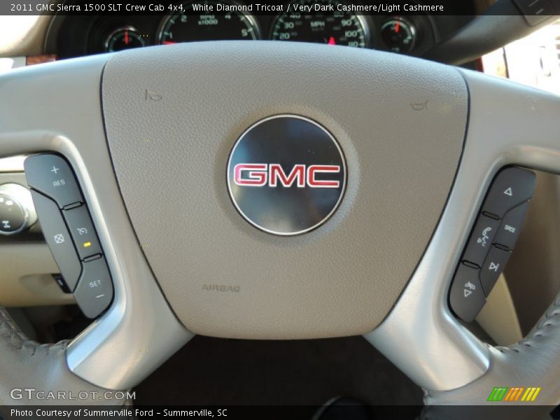 White Diamond Tricoat / Very Dark Cashmere/Light Cashmere 2011 GMC Sierra 1500 SLT Crew Cab 4x4