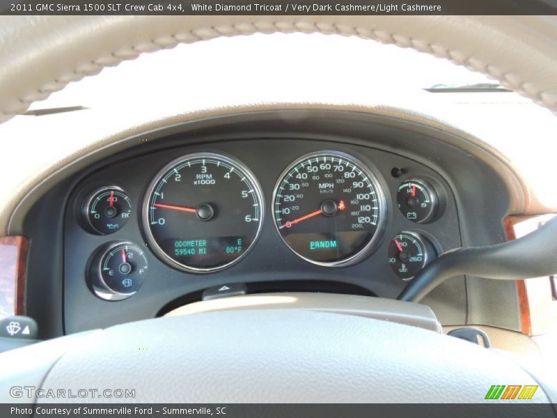 White Diamond Tricoat / Very Dark Cashmere/Light Cashmere 2011 GMC Sierra 1500 SLT Crew Cab 4x4
