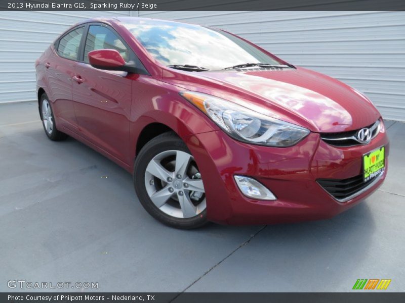 Sparkling Ruby / Beige 2013 Hyundai Elantra GLS