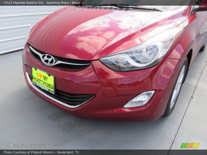 Sparkling Ruby / Beige 2013 Hyundai Elantra GLS