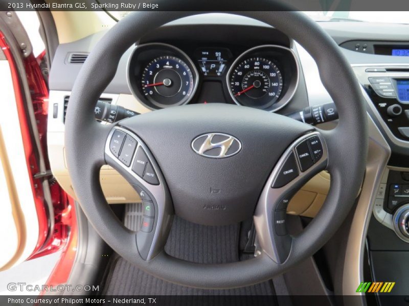 Sparkling Ruby / Beige 2013 Hyundai Elantra GLS