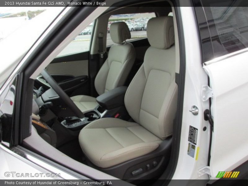 Monaco White / Beige 2013 Hyundai Santa Fe GLS AWD