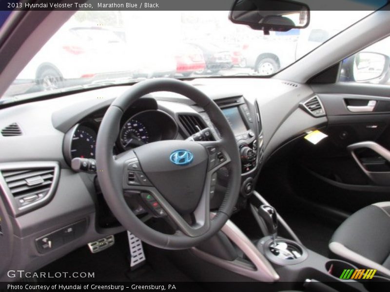 Marathon Blue / Black 2013 Hyundai Veloster Turbo
