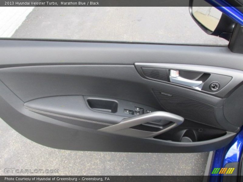 Marathon Blue / Black 2013 Hyundai Veloster Turbo