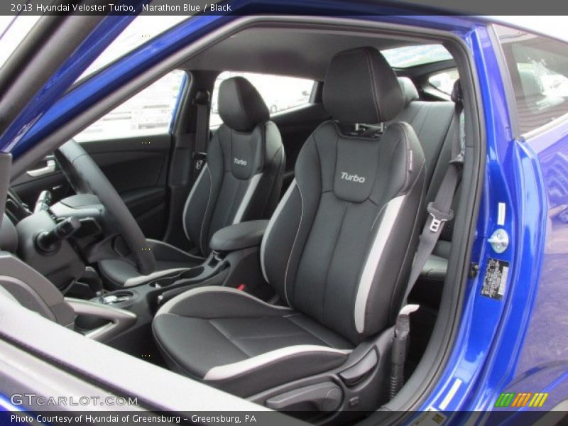 Marathon Blue / Black 2013 Hyundai Veloster Turbo