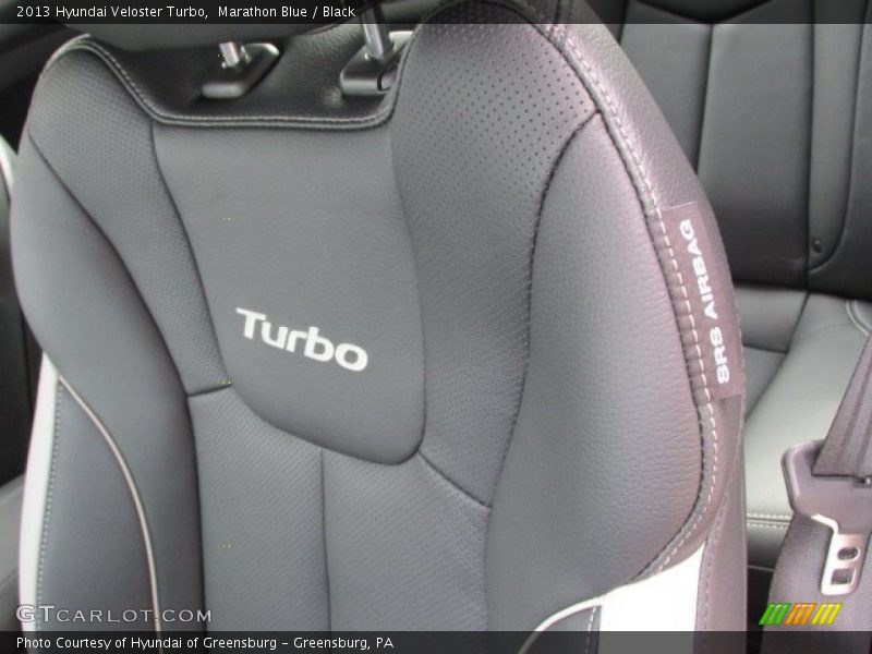 Marathon Blue / Black 2013 Hyundai Veloster Turbo