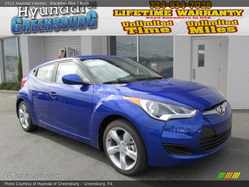 Marathon Blue / Black 2013 Hyundai Veloster